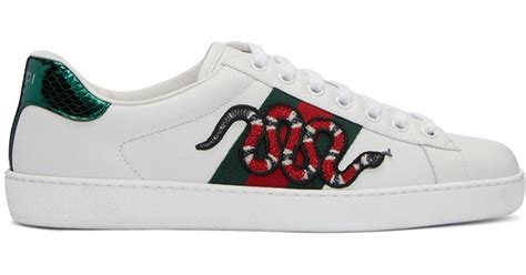 white gucci shoes snake|gucci snake shoes men.